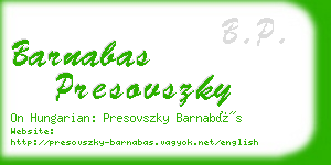 barnabas presovszky business card